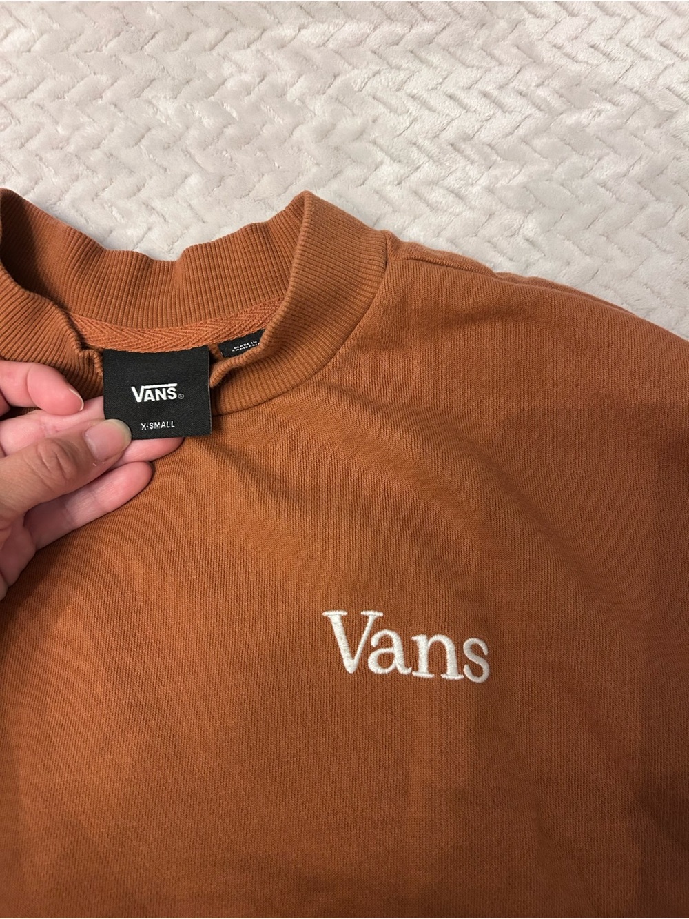 Vans Crewneck Sweatshirt in Rust Brown - Picture 2 of 3